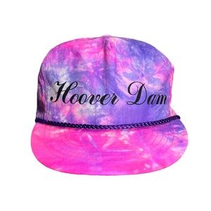 Vintage SnapBack cap Hoover Dam neon tie dye Trucker Hat